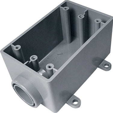 Cantex 18 cu in Rectangle PVC 1 gang Electrical Box Gray