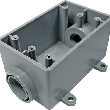 Cantex 21 cu in Rectangle PVC 1 gang Outlet Box Gray