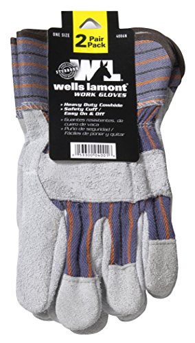 Wells Lamont Leather Palm Gloves 2PK