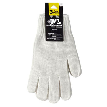 Wells Lamont Poly Knit Reversible Gloves 3 - Pack