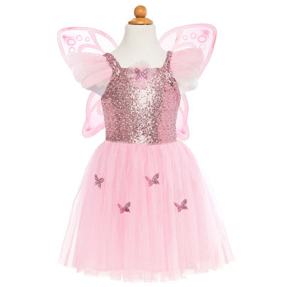 Load image into Gallery viewer, Pink Sequins Butterfly Dress &amp; Wings
