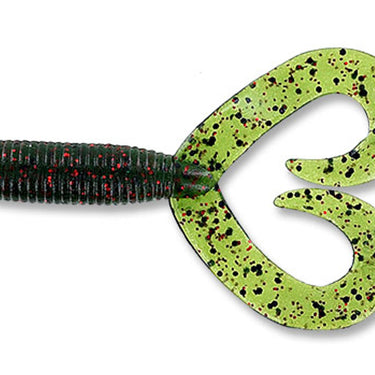 Yamamoto Double Tail Grub 4" Watermelon with Large Black and Small Red