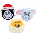 Three Aurora Dr. Seuss Mallows mini plush: Cat in the Hat, Horton and the Lorax
