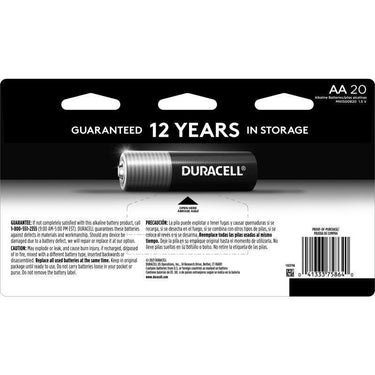 Duracell Coppertop AA Alkaline Batteries 20 pk Carded