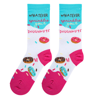 Odd Sox Sprinkles Your Doughnuts Women's Crew Socks Size M