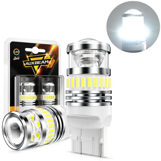 AUXBEAM T20 7443 7440 LED BACKUP REVERSE/TURN SIGNAL/BRAKE TAIL LIGHT BULBS 11W 4000LM 6500K WHITE B1 SERIES | 2 BULBS