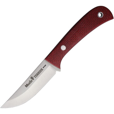 Muela Terrier Fixed Blade Knife Red Canvas Micarta Handle