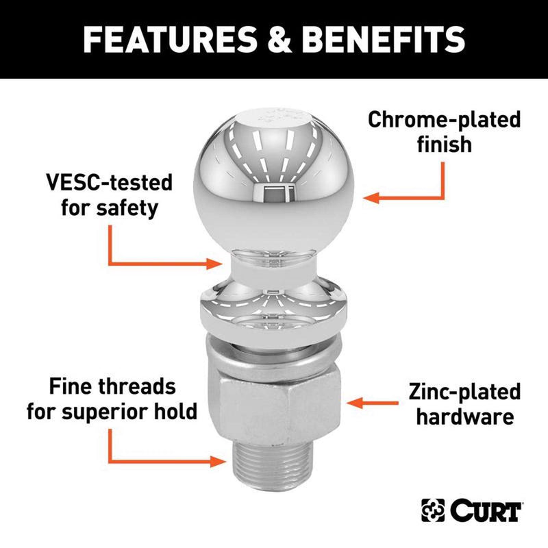 Load image into Gallery viewer, CURT 7500 lb. cap. 2-5/16 in. Hitch Ball
