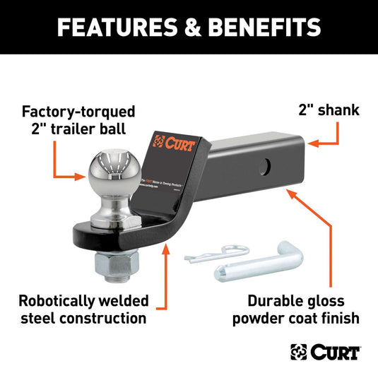 CURT 7500 lb. cap. 2 in. Ball Mount Kit