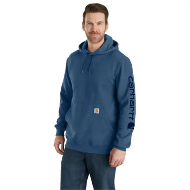 Carhartt Loose Fit Midweight Logo Sleeve Graphic Hoodie (Deep Ocean Heather) Size S