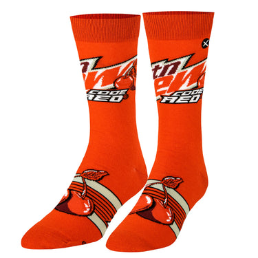 Odd Sox Mountain Dew Code Red Men's Crew Socks Size L