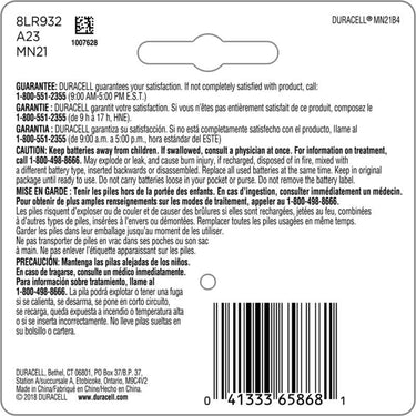 Duracell Alkaline 21/23 12 V 50 mAh Security Battery 4 pk
