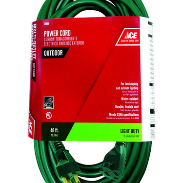 Ace Outdoor 40 ft. L Green Extension Cord 16/3 SJTW