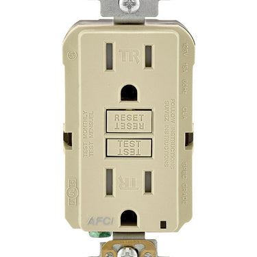 Leviton SmartlockPro 15 amps 125 V Ivory AFCI Outlet 5-15R 1 pk