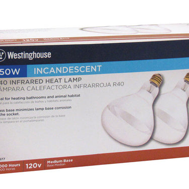 Westinghouse 250 W R40 Heat Lamp Incandescent Light Bulb Medium Base Clear 2 pk