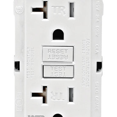 Leviton SmartlockPro 20 amps 125 V Duplex White GFCI Outlet 5-20R 1 pk