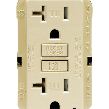 Leviton SmartlockPro 20 amps 125 V Duplex Ivory GFCI Outlet 5-20R 1 pk