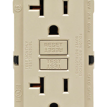 Leviton SmartlockPro 20 amps 125 V Duplex Ivory GFCI Outlet 5-20R 1 pk