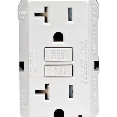 Leviton 20 amps 125 V Duplex White GFCI Outlet 5-20R 1 pk