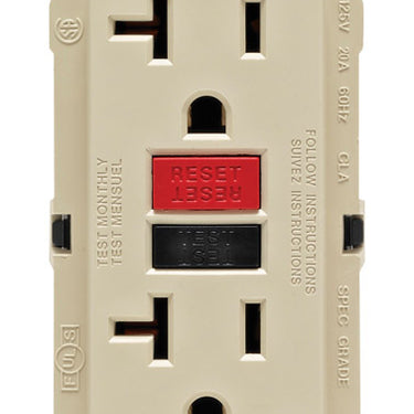 Leviton SmartlockPro 20 amps 125 V Duplex Ivory GFCI Outlet 5-20R 1 pk