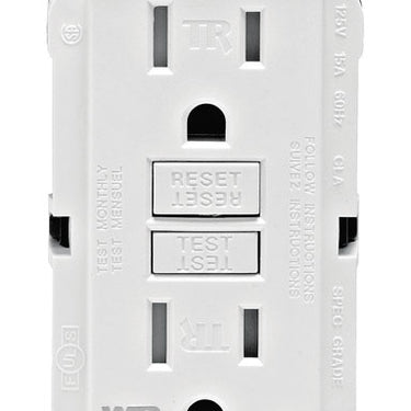 Leviton SmartlockPro 15 amps 125 V Duplex White GFCI Outlet 5-15R 1 pk