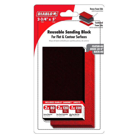 Diablo Reusable 5 in. L X 2-3/4 in. W Wet/Dry Hand Sanding Pad