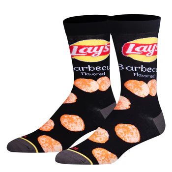 Odd Sox Lays BBQ Men's Crew Socks Size L