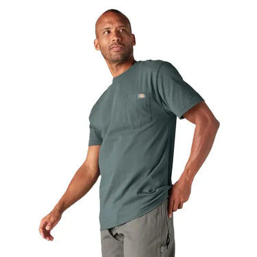 Heavyweight Short Sleeve Pocket T-Shirt (Heathered Hunter Green) Size XL
