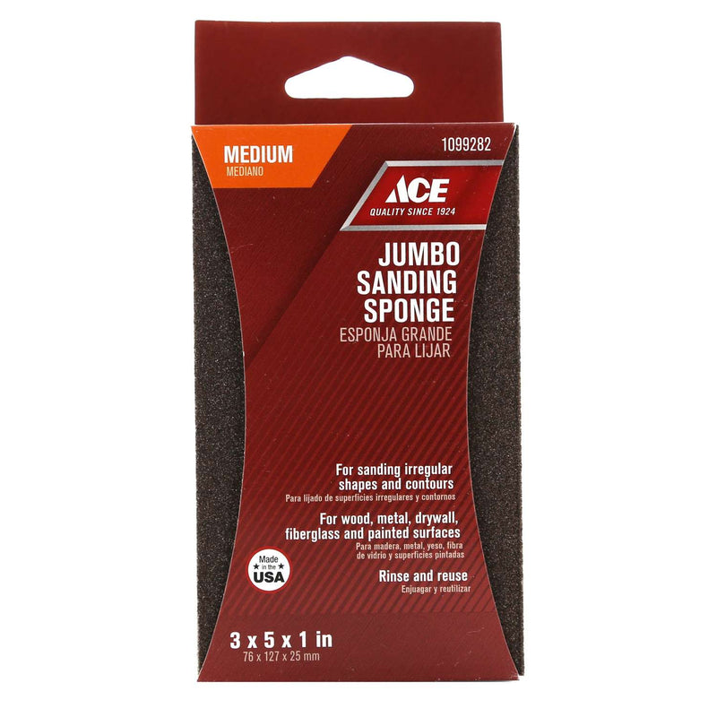 Load image into Gallery viewer, Ace 5 in. L X 3 in. W X 1 in. 80 Grit Medium Extra Large Sanding Sponge
