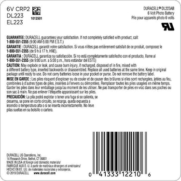 Duracell Lithium 223 6 V 1400 mAh Camera Battery 1 pk
