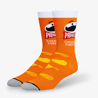 Odd Sox Pringles Cheddar Cheese Orange Men's Crew Socks Size L