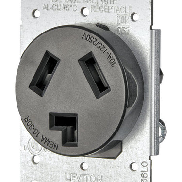 Leviton 30 amps 125/250 V Duplex Black Outlet 10-30R 1 pk