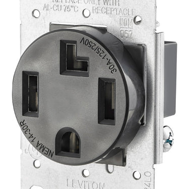 Leviton 30 amps 125/250 V Duplex Black Outlet 14-30R 1 pk