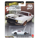 Hot Wheels Premium Fast & Furious 1969 Ford Mustang Boss 302 in white, in its blister card package