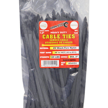 Tool City 7.9 in. L Black Cable Tie 100 pk