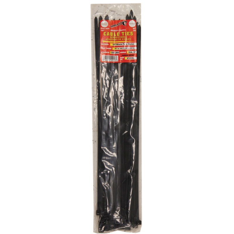Load image into Gallery viewer, Tool City 18 in. L Black Cable Tie 50 pk
