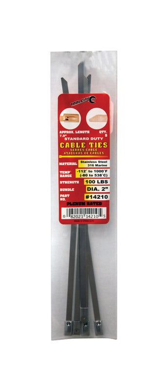 Tool City 7.9 in. L Black Cable Tie 5 pk