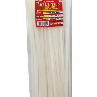 Tool City 14.5 in. L White Cable Tie 100 pk