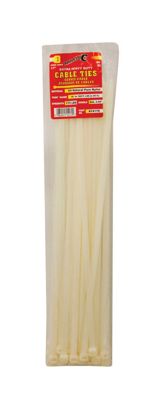 Load image into Gallery viewer, Tool City 17 in. L White Cable Tie 50 pk
