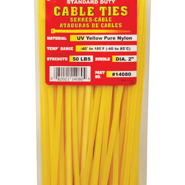 Tool City 8 in. L Yellow Cable Tie 100 pk