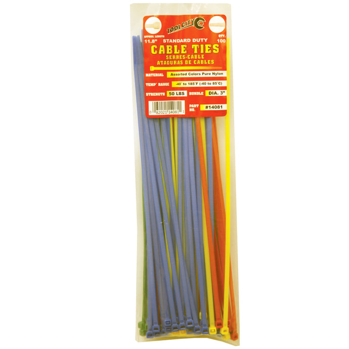 Tool City 11.8 in. L Assorted Cable Tie 100 pk