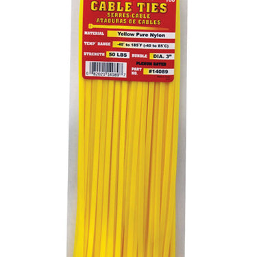 Tool City 11.8 in. L Yellow Cable Tie 100 pk