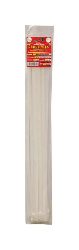 Load image into Gallery viewer, Tool City 24.9 in. L White Cable Tie 25 pk
