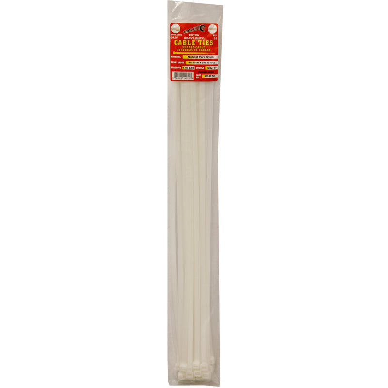 Load image into Gallery viewer, Tool City 24.9 in. L White Cable Tie 25 pk
