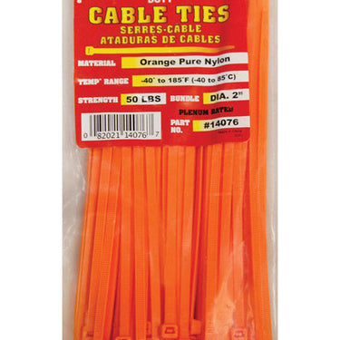 Tool City 8 in. L Orange Cable Tie 100 pk