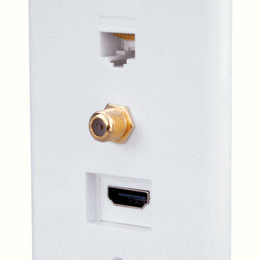 Monster Just Hook It Up White 1 gang Plastic Coaxial Wall Plate 1 pk