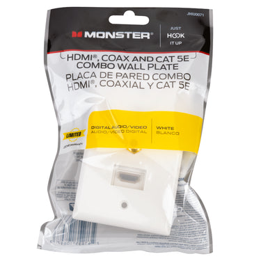 Monster Just Hook It Up White 1 gang Plastic Coaxial Wall Plate 1 pk