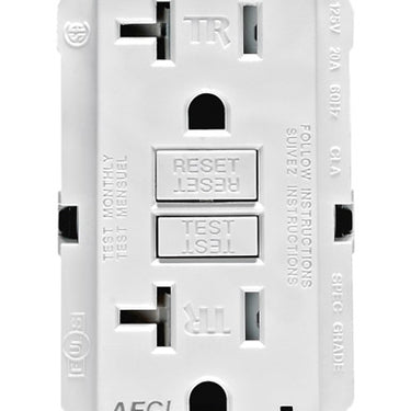 Leviton Decora 20 amps 125 V White AFCI Outlet 5-20R 1 pk