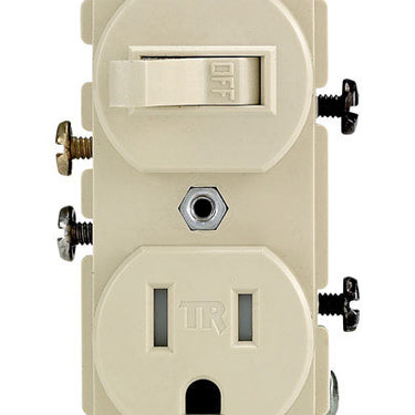 Leviton 15 amps 125 V Ivory Combination Switch/Outlet 5-15R 1 pk