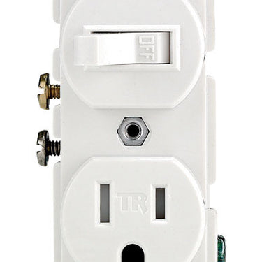 Leviton 15 amps 125 V Duplex White Combination Switch/Outlet 5-15R 1 pk
